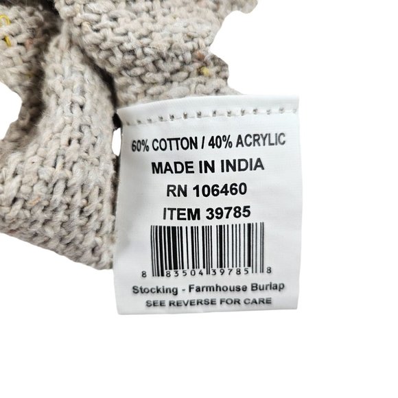 Primitives By Kathy Stocking Farmhouse Burlap Black snd White Buffalo Plaid Top - Picture 4 of 10